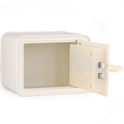 Children's Fingerprint Piggy Bank Safe Box with Deposit Slot, For Kids Girls Boys RB-ZW18F (Off-white)