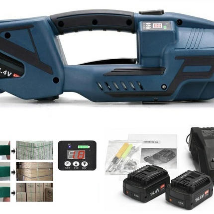 Handheld V2 Electric PET/PP Strapping Machine Dual Battery, 13-16mm 3200N Cordless Baler DW35V2