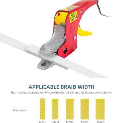 Electric Strapping Welding Tool Hot Melt Packing Pliers Buckle-Free Tool for PP Strap Sealing
